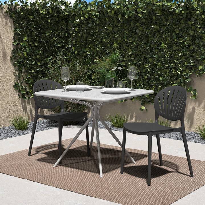 Outdoor stacking resin chair -  Black 