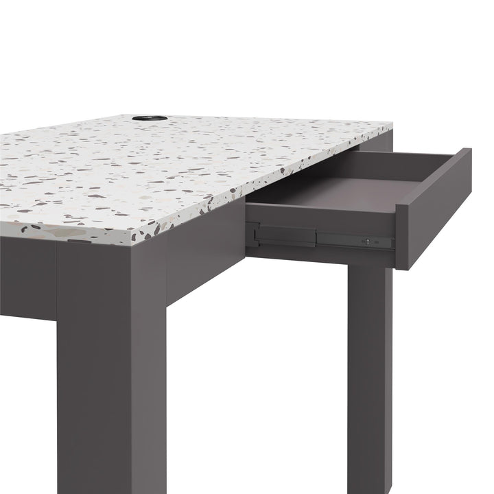 Astor Desk w/ Wireless Charger - Graphite Grey