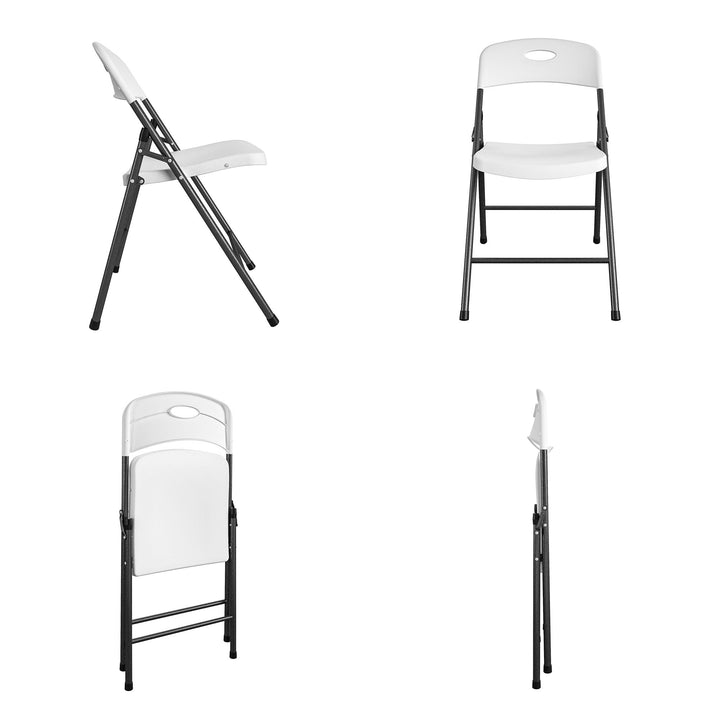 patio chairs with weather-resistant - White - 4-Pack