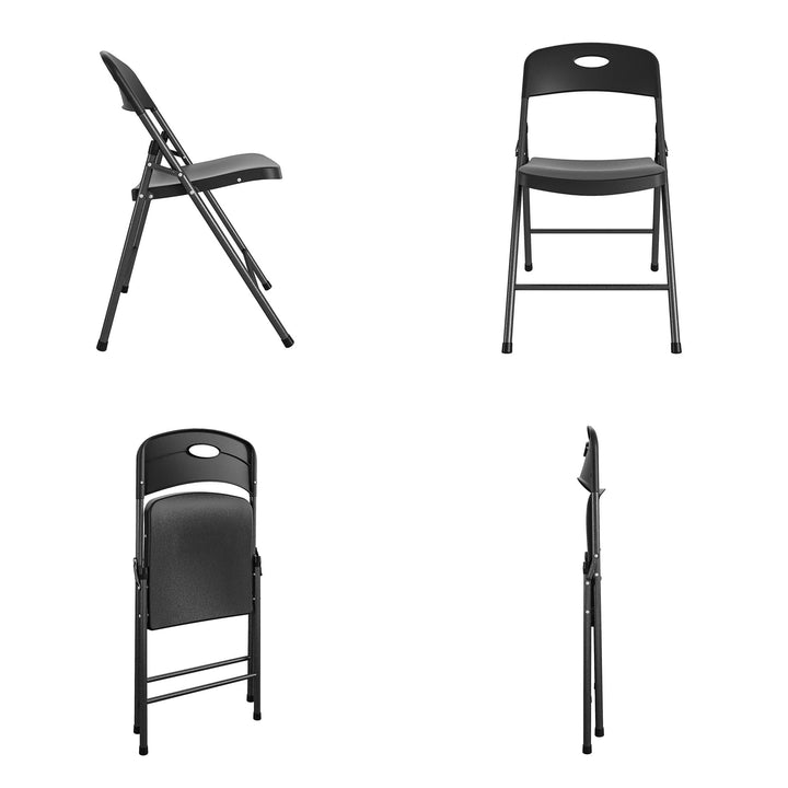 plastic folding chair - Black - 4-Pack