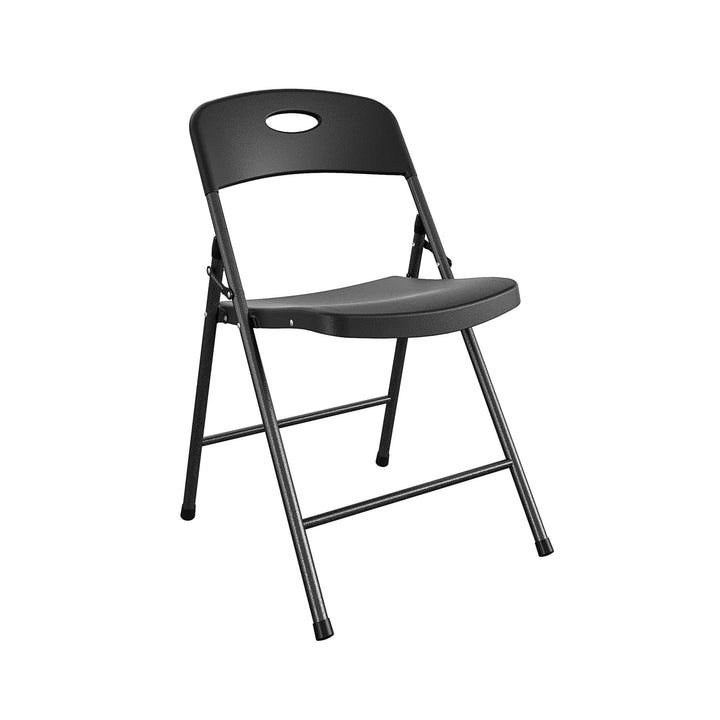 hard plastic folding chairs - Black - 4-Pack