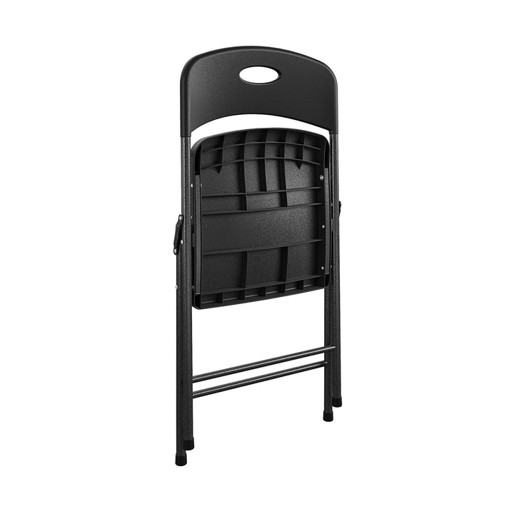 plastic outdoor folding chairs - Black - 4-Pack