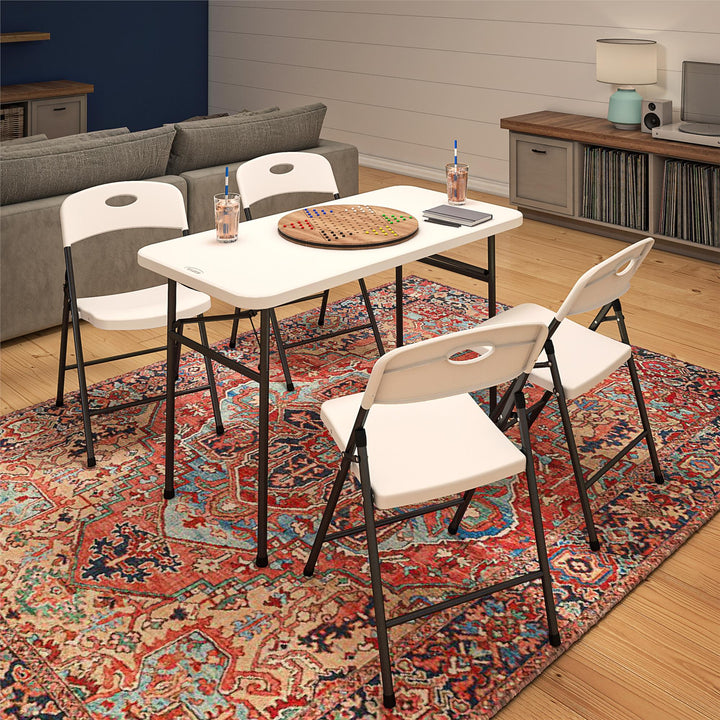 Strong foldable plastic chairs - White - 4-Pack