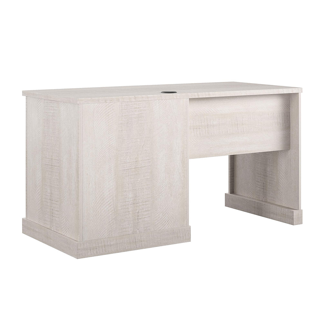 Harden Rustic Single Pedestal Wireless Charger Computer Desk -  Rustic White