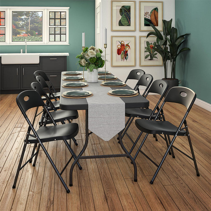 plastic folding chairs outdoor - Black - 4-Pack