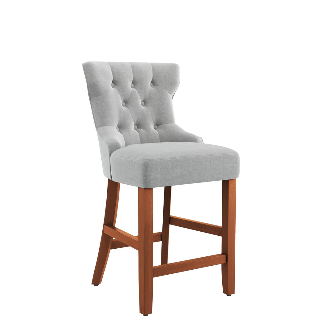 Set of 2 tufted bar chairs -  Gray 