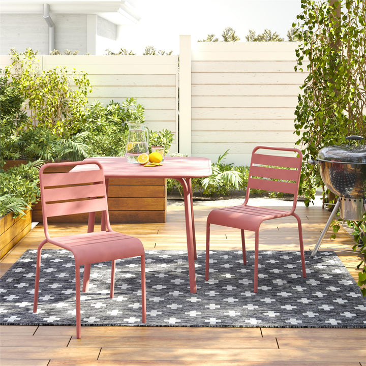Square dining table set - Red