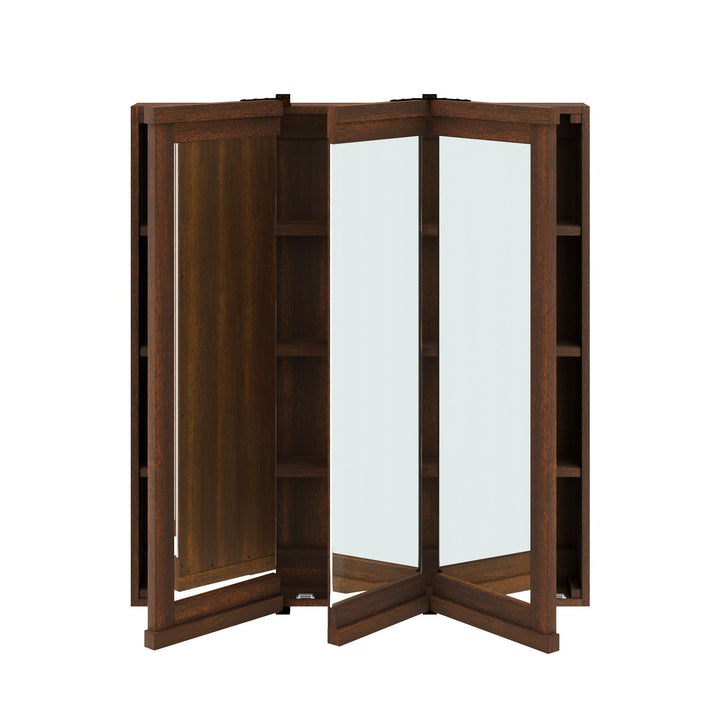 Mirrored cabinet for organization -  Walnut