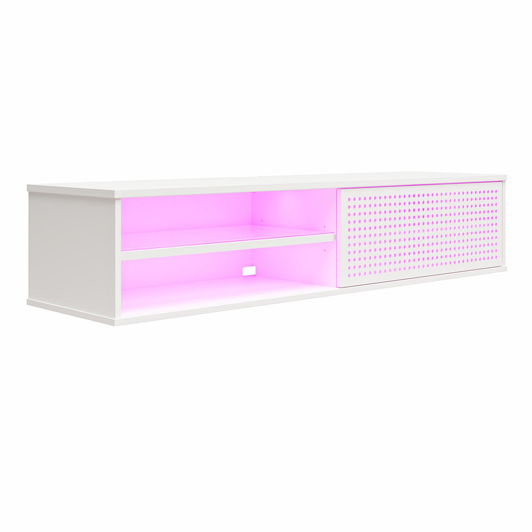 Glitch Floating TV Stand for TVs up to 60 Inches - White
