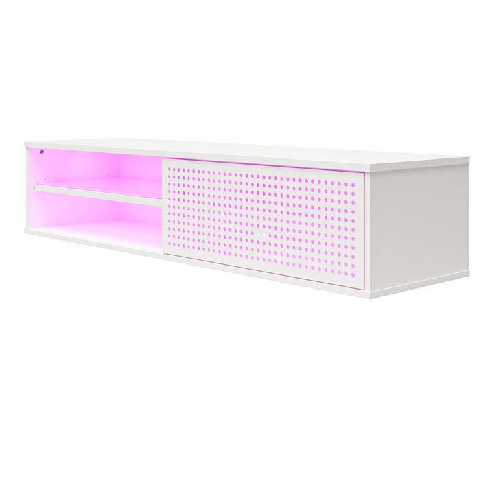 Glitch Floating TV Stand for TVs up to 60 Inches - White