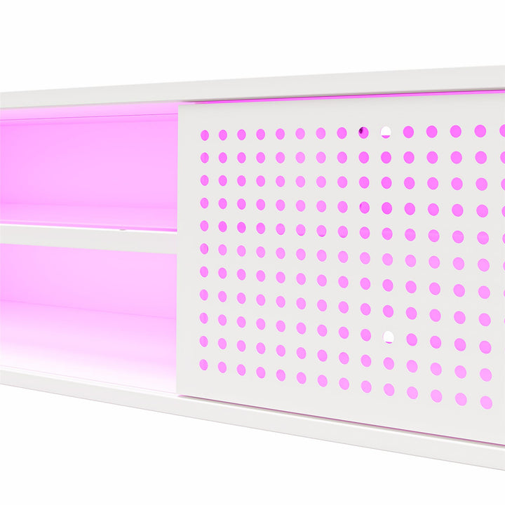 Glitch Floating TV Stand for TVs up to 60 Inches - White