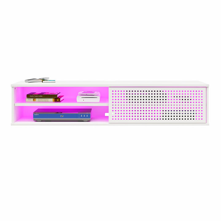 Glitch Floating TV Stand for TVs up to 60 Inches - White