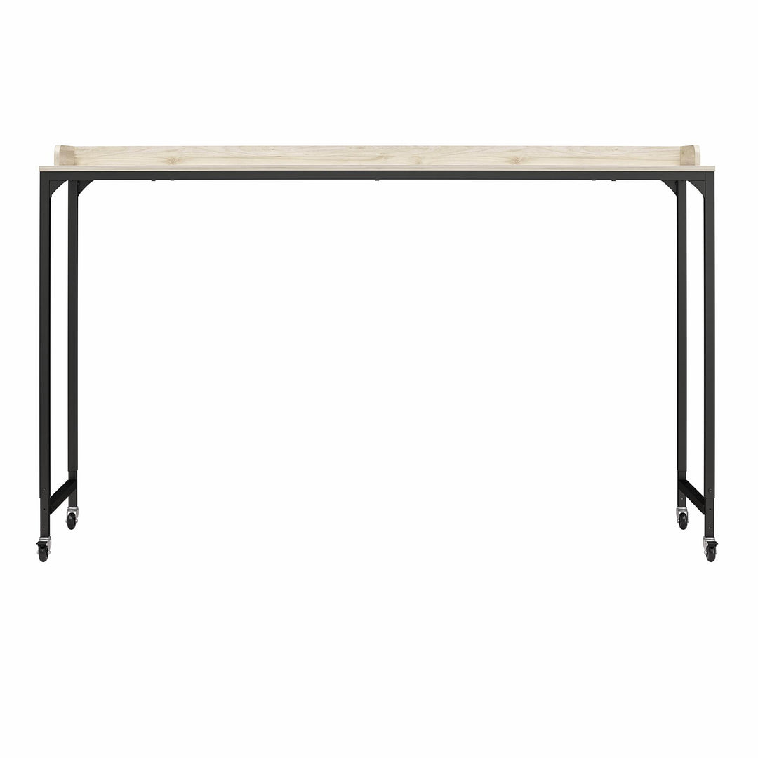 Desk with Castors for Over-Bed Use -  Light Walnut