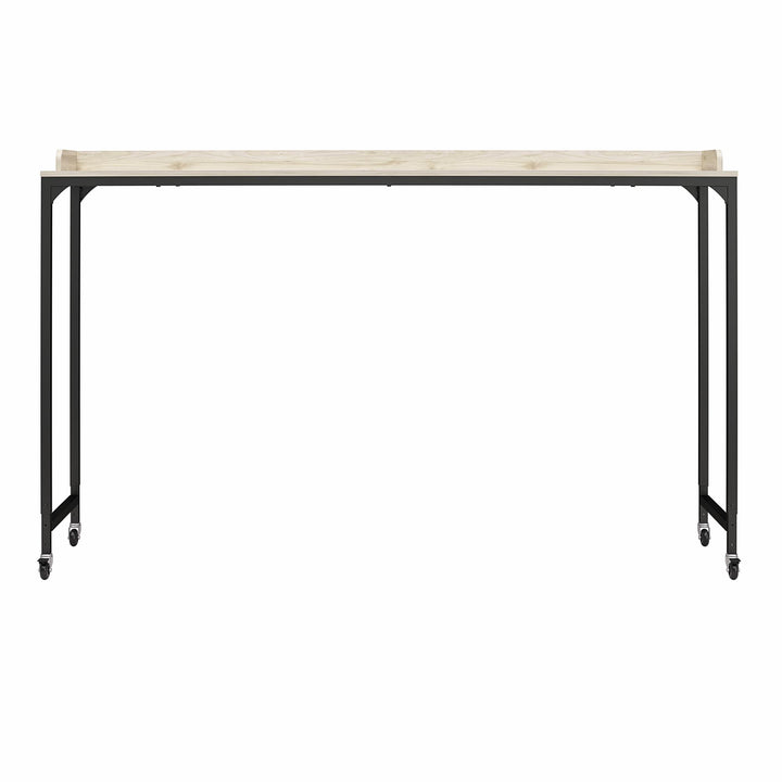 Desk with Castors for Over-Bed Use -  Light Walnut