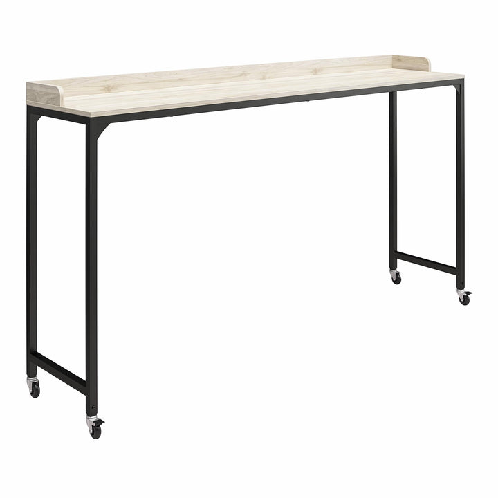 Over-Bed Desk with Adjustable Height and Castors -  Light Walnut