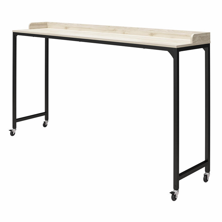 Adjustable Height Desk for Over-Bed Use -  Light Walnut