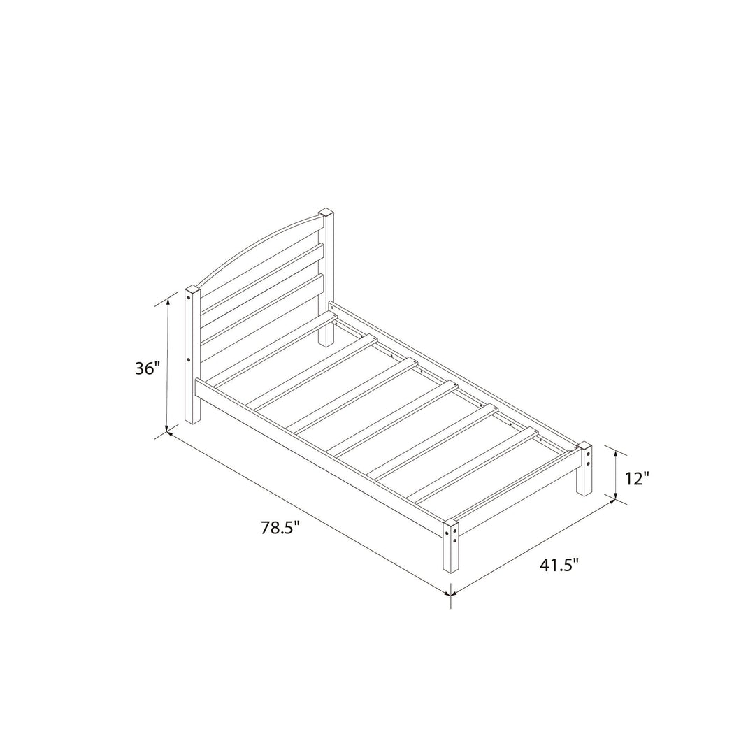 twin bed frame with slats - Black