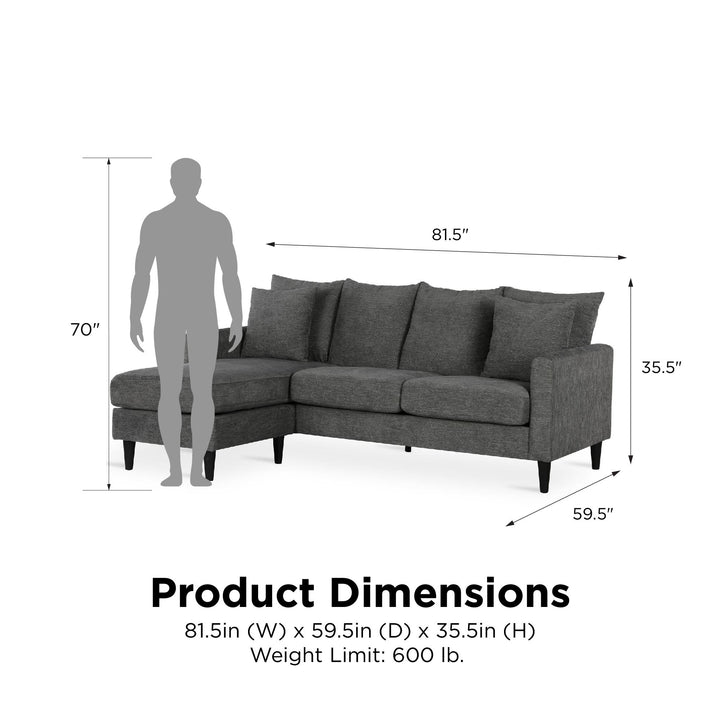 Stylish Forbin Sectional Sofa -  Gray