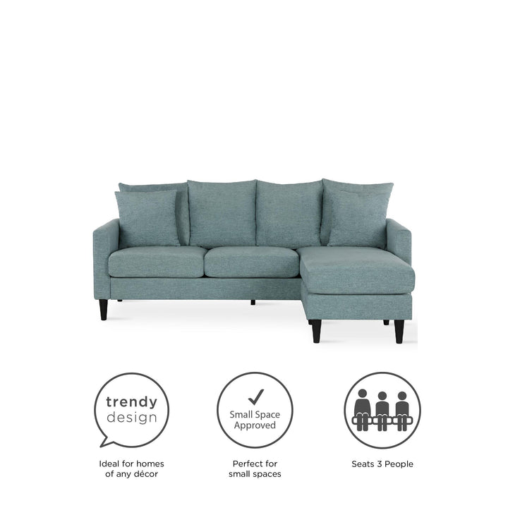 Forbin Sectional Sofa for Modern Homes -  Teal