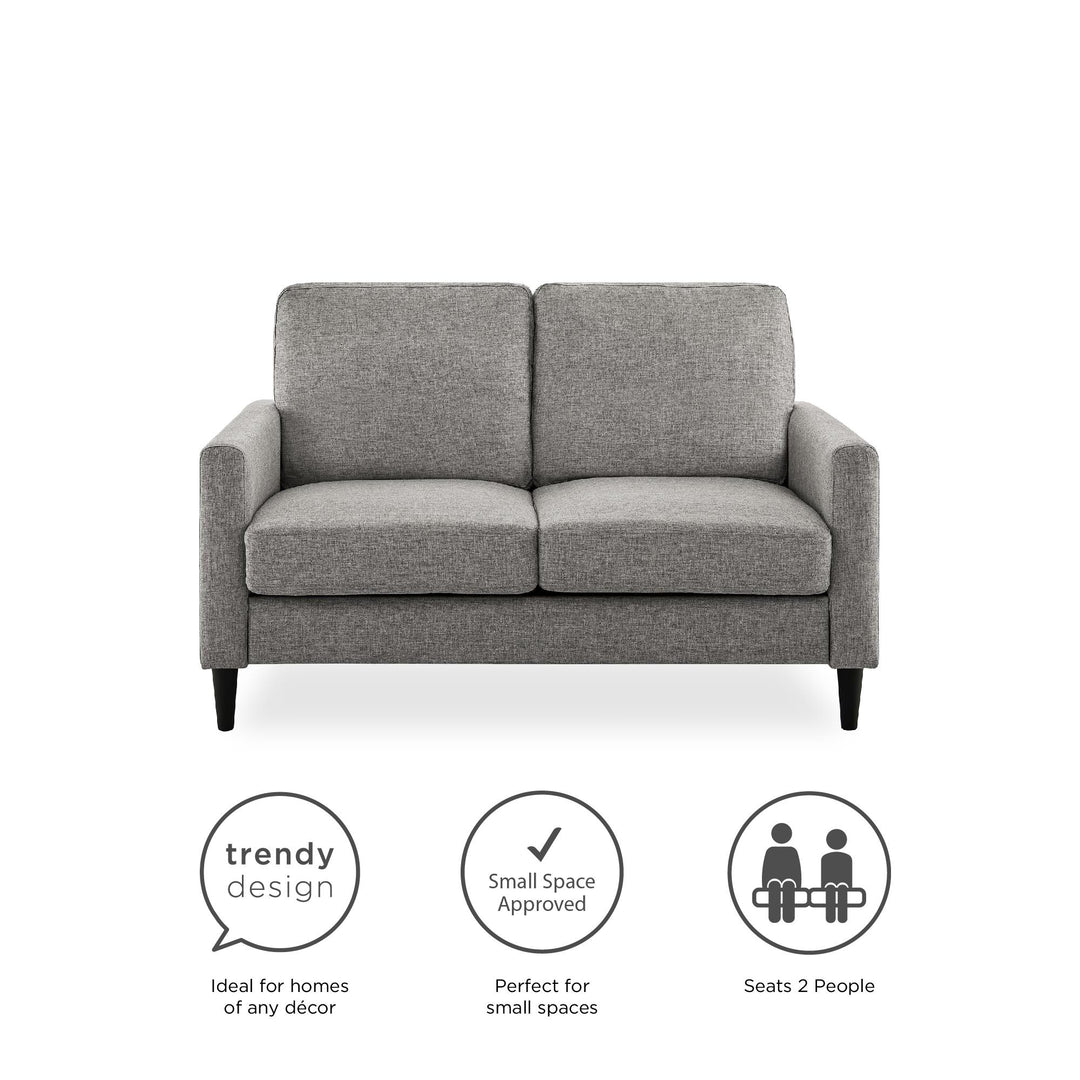 Kaci Linen Upholstered Loveseat Sofa - Gray
