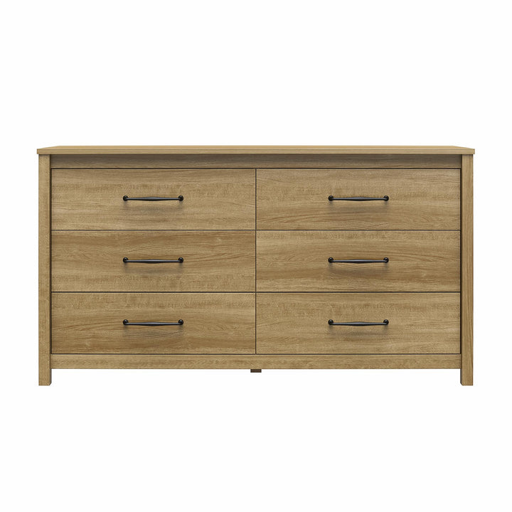 Augusta 6 Drawer Wide Dresser with Easy SwitchLock™ Assembly  -  Natural 