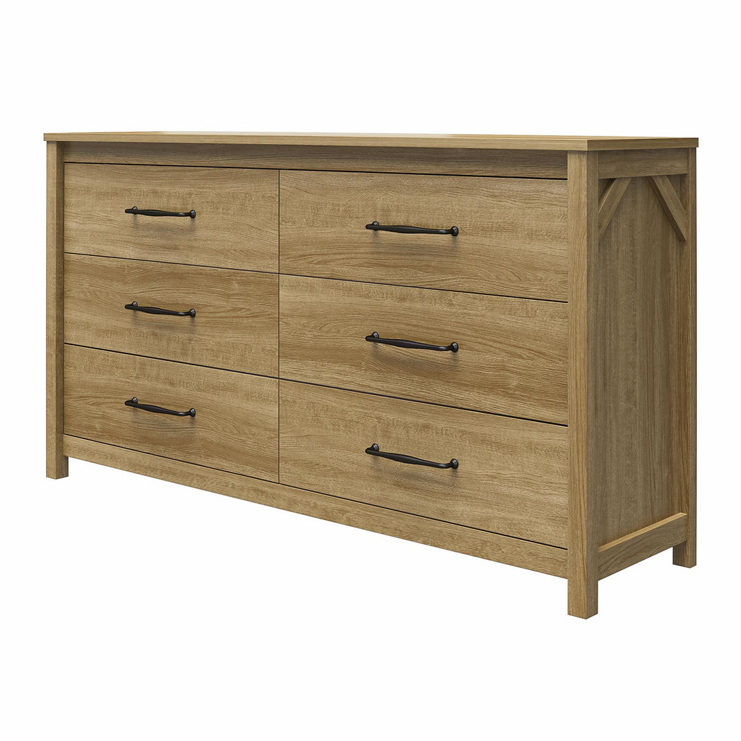 6 Drawer Dresser with Easy SwitchLock Assembly -  Natural 