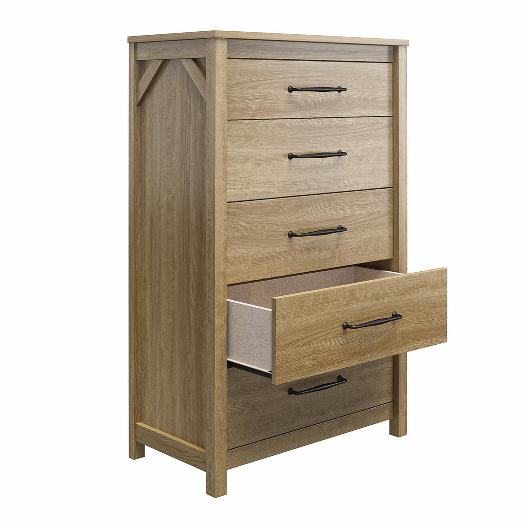 Augusta 5 Drawer Dresser with SwitchLock Assembly -  Natural