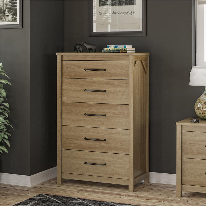 Augusta Tall Dresser with Easy SwitchLock Assembly -  Natural