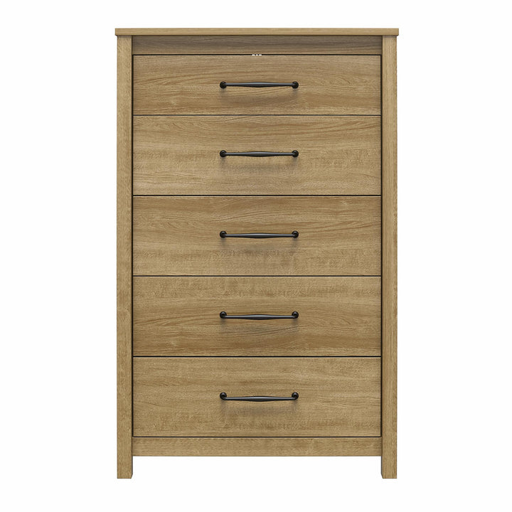 Augusta Dresser with 5 Drawers and Easy Assembly -  Natural