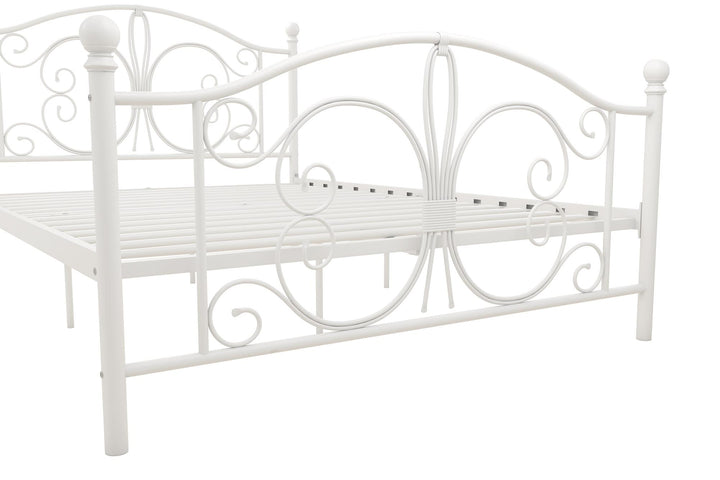 Bombay Victorian Metal Bed -  White  -  Full