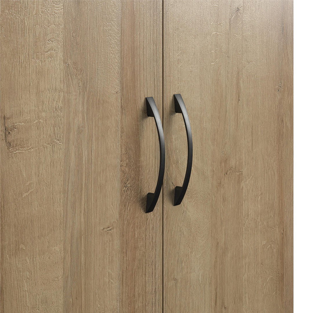 two shelves wall storage cabinet - Natural