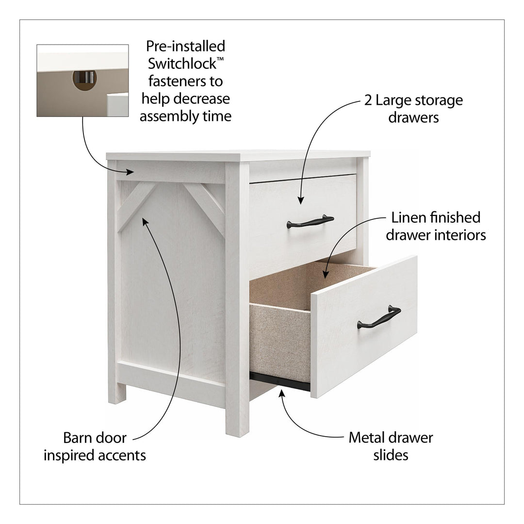Nightstand with 2 Drawers and SwitchLock -  Natural