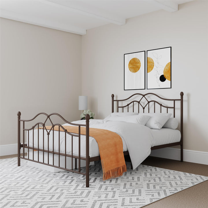 Best Metal Bed with Headboard and Footboard -  Bronze  -  Full