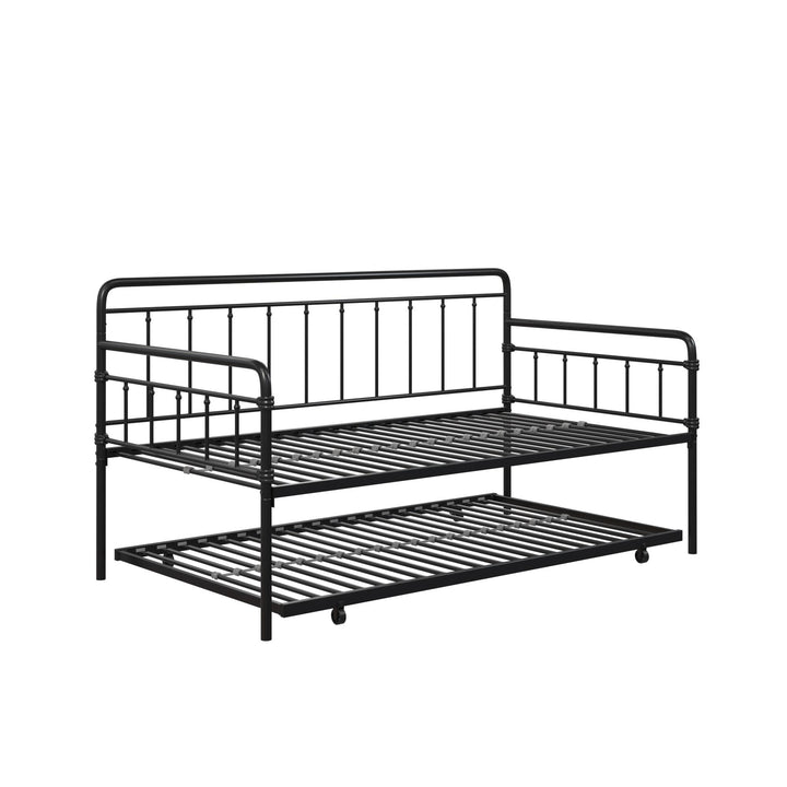 Wallace Spindle Metal Daybed and Trundle Set - Black - Twin