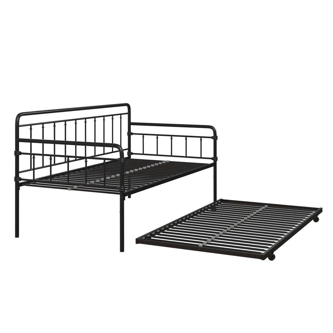 Wallace Spindle Metal Daybed and Trundle Set - Black - Twin
