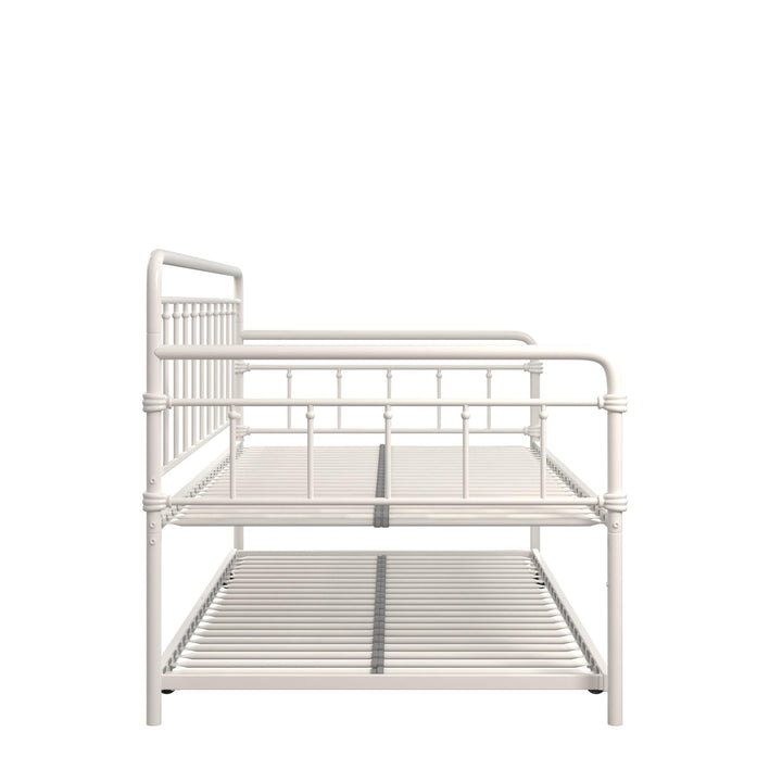 Wallace Spindle Metal Daybed and Trundle Set - White - Twin