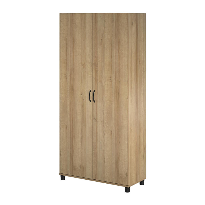 three adjustable shelves storage cabinet - Natural