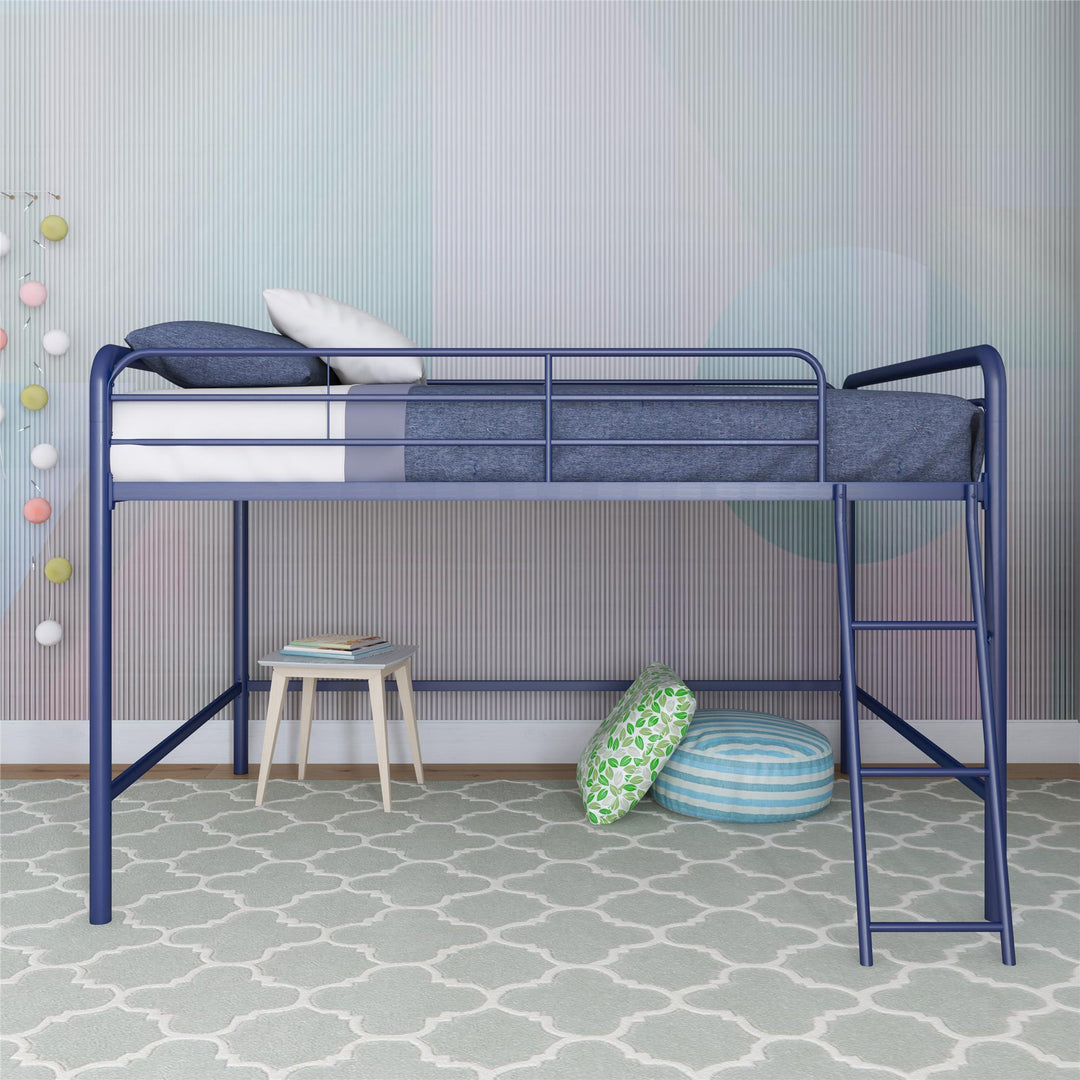 Best Full Loft Bed with 3 Step Ladder -  Blue  -  Full