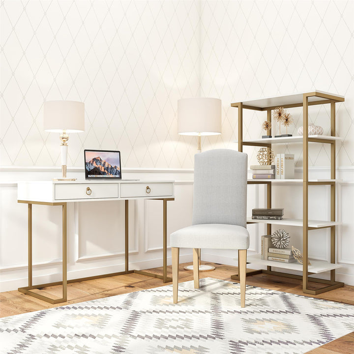 5 shelf bookcase designs -  White