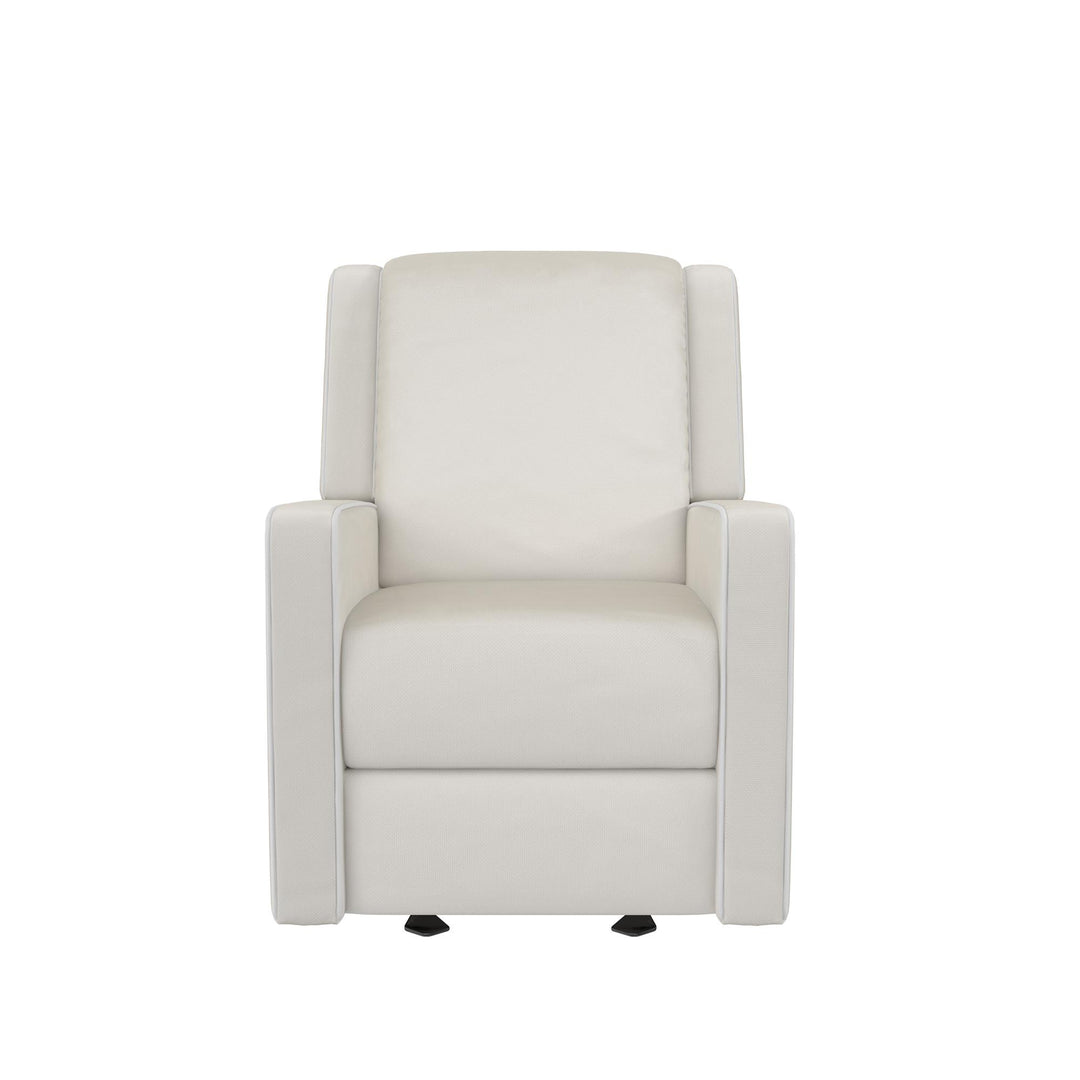 Robyn Upholstered Rocker Recliner Chair with White Trim Detail -  Navy
