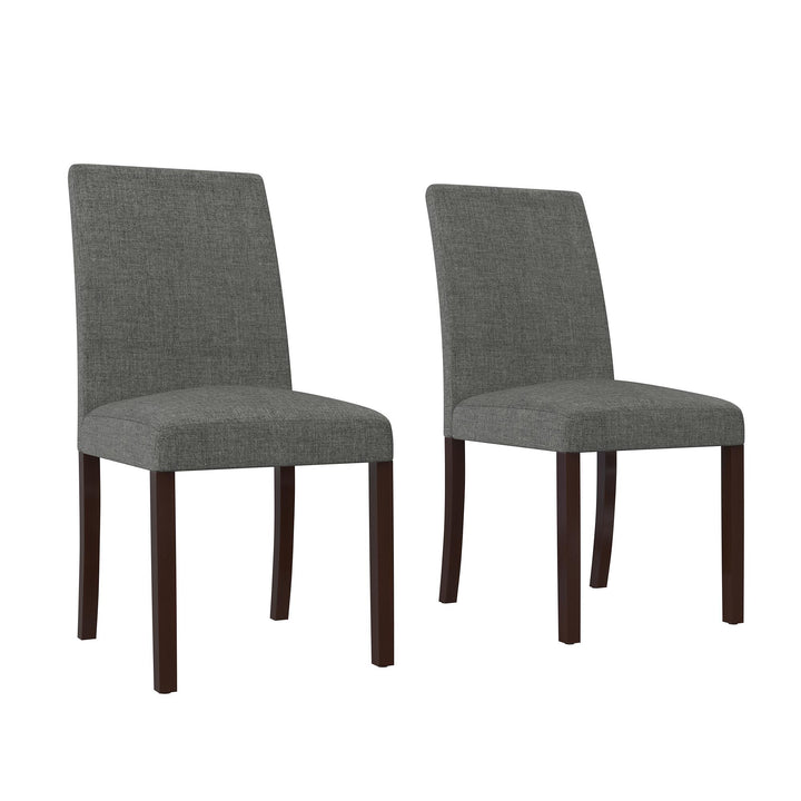 Parsons Linen Upholstered Chairs with Pine Legs, Set of 2  -  Gray 