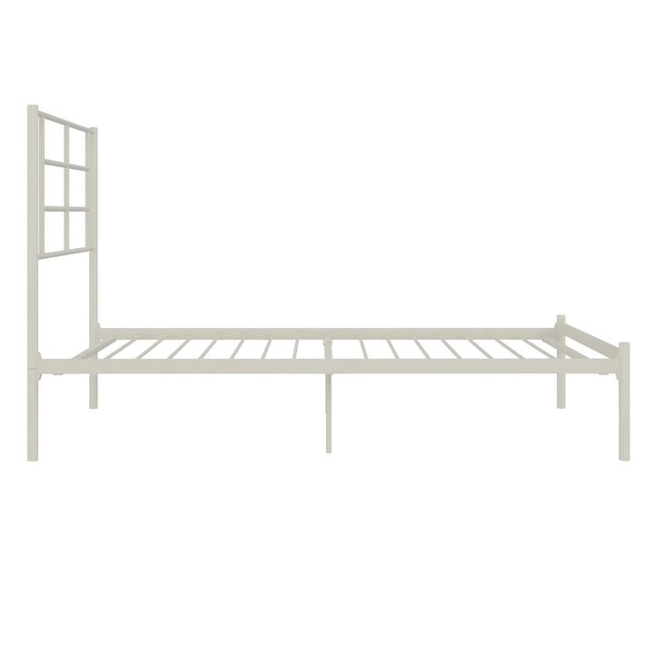heavy-duty metal bed frame - White - Twin Size