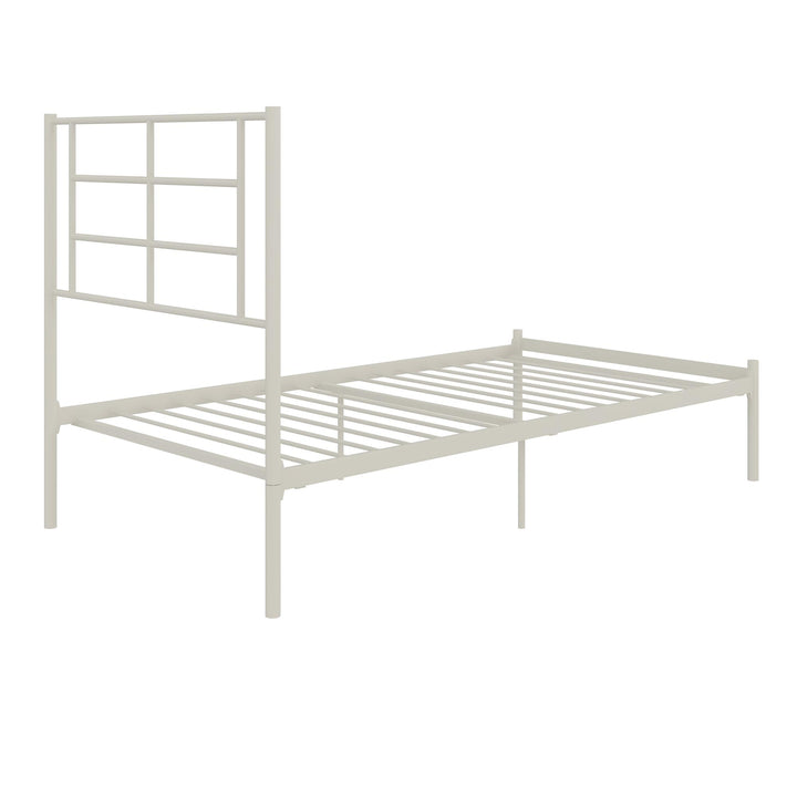 platform metal bed frame - White - Twin Size