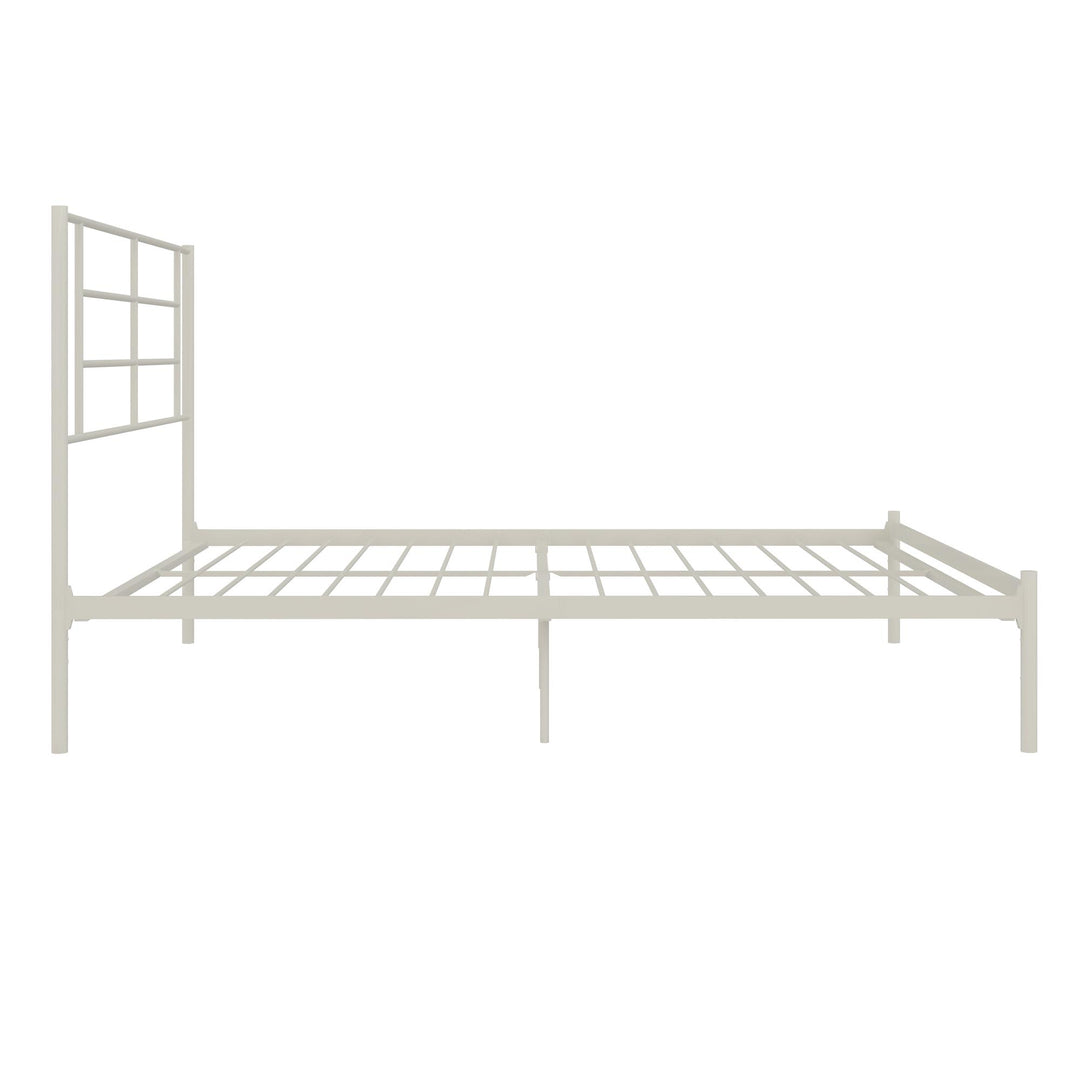 heavy-duty metal bed frame - White - Full Size