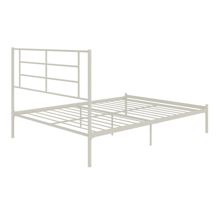 platform metal bed frame - White - Full Size