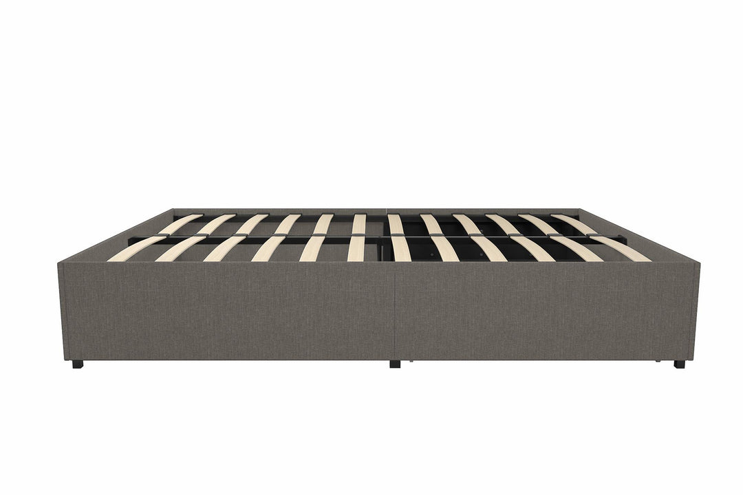 Maven Platform Bed with 2 Storage Drawers - Grey Linen - Full