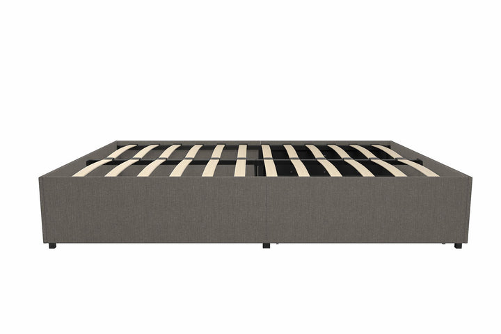 Maven Platform Bed with 2 Storage Drawers - Grey Linen - Full