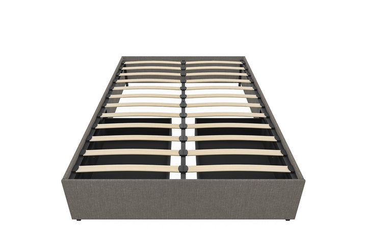Elegant Maven Platform Bed with storage -  Grey Linen 