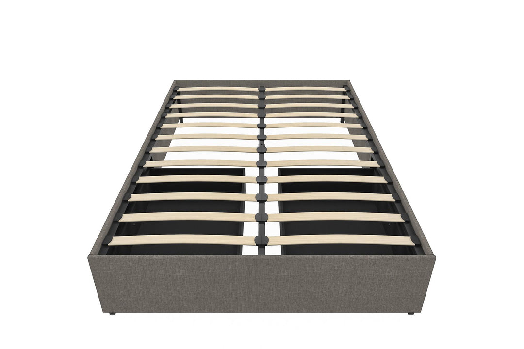 Elegant Maven Platform Bed with storage -  Grey Linen 