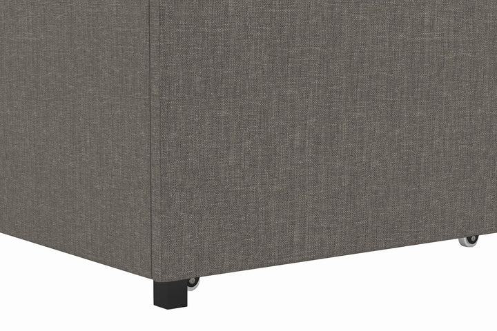Best Platform Bed with Rollout Drawers -  Grey Linen 